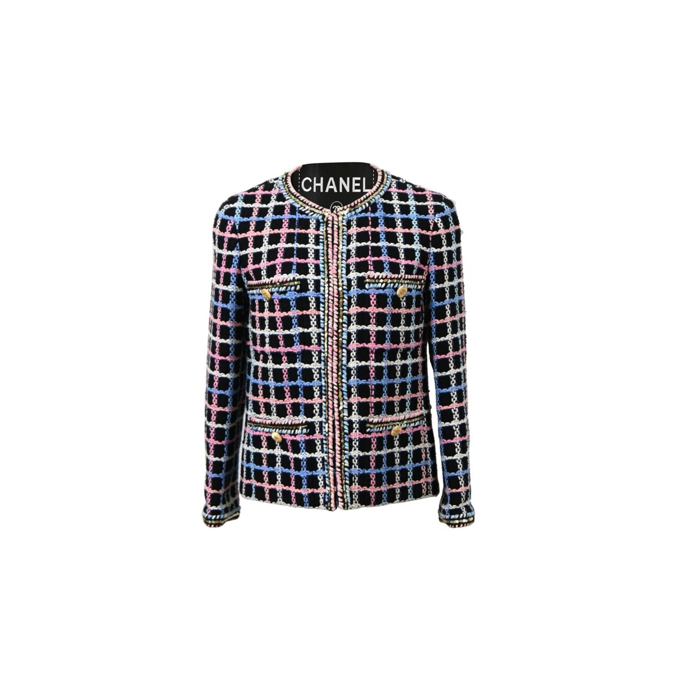 CHANEL PRINTED EVENING TWEED JACKET IN MULTICOLOR COTTON 